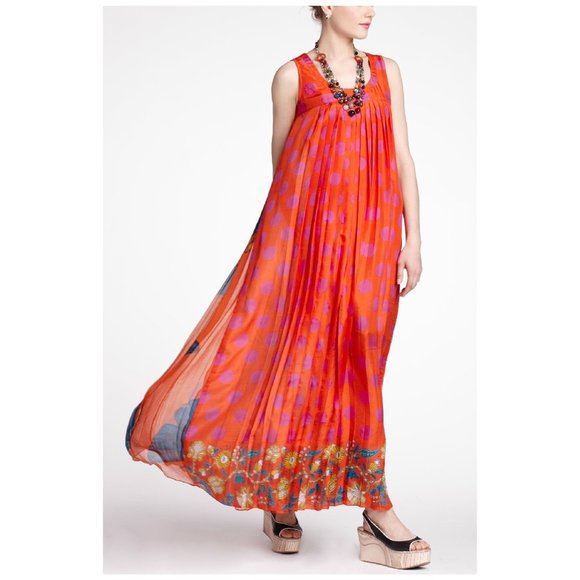 Anthropologie Anupamaa Santee Maxi Silk Boho Dress - Picture 2 of 9